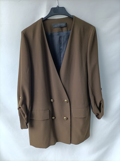 ZARA. Flowy green blazer Tm