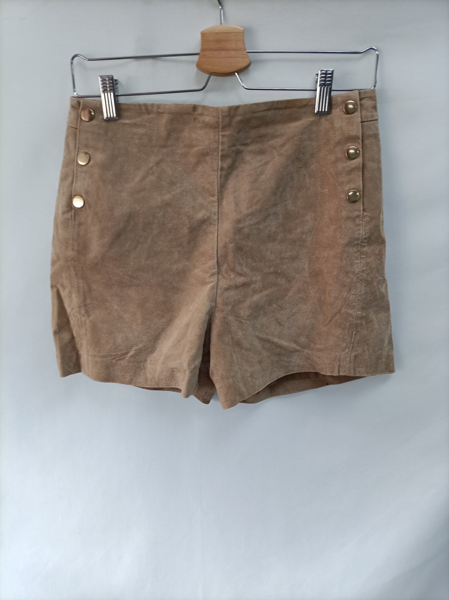 MANGO. Beige leather trousers size 36