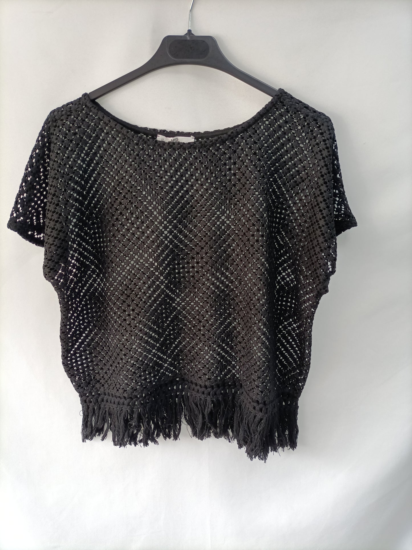 MANGO. Black knit top Ts