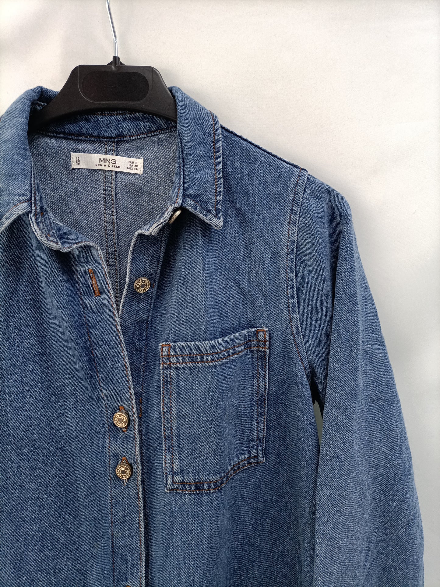 MANGO. Short denim dress Ts