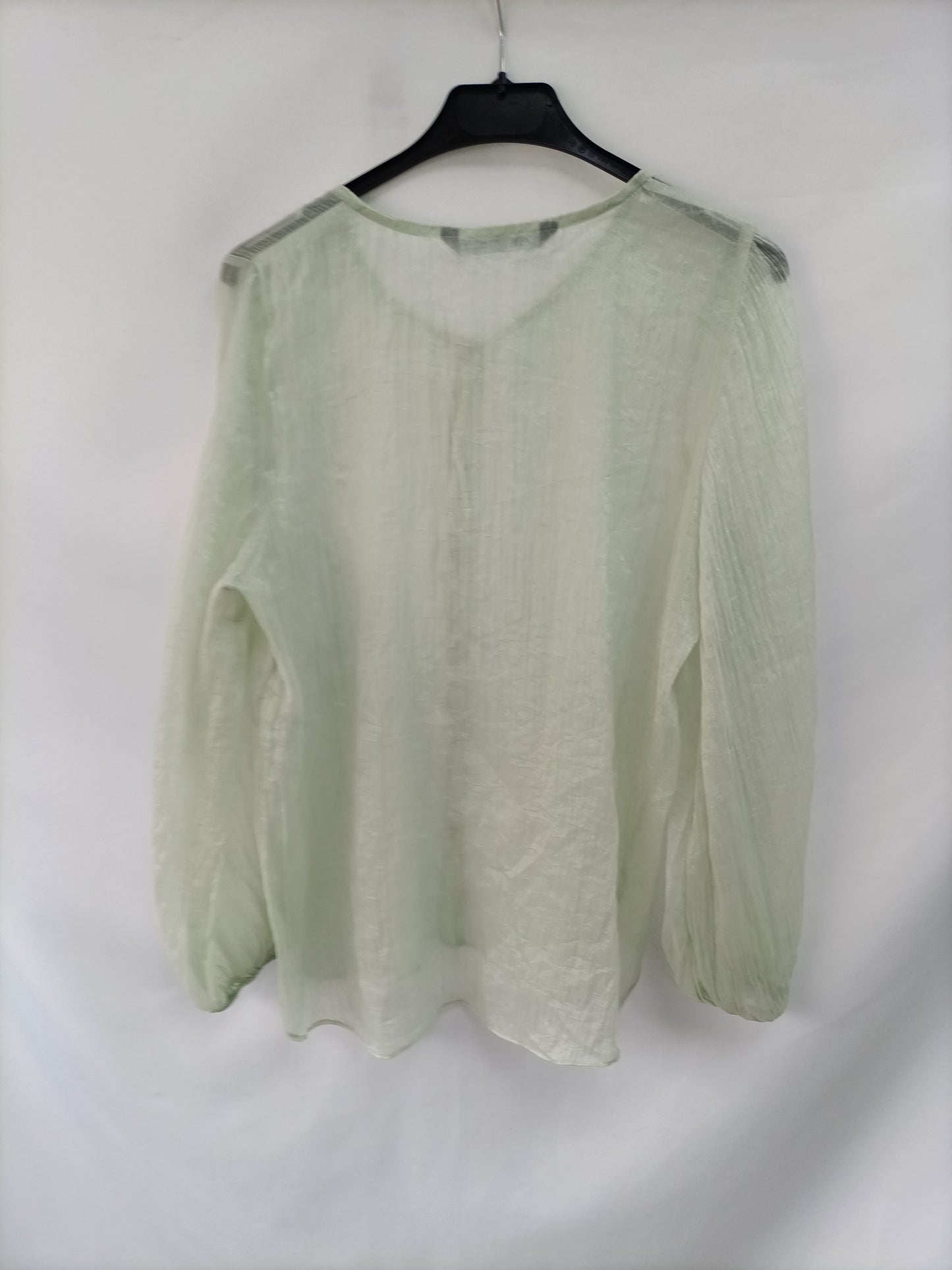 ZARA. Semi-transparent green Ts blouse