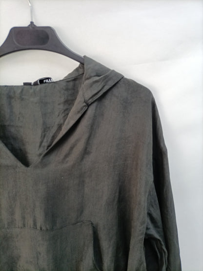 ZARA. Grey hooded top TM