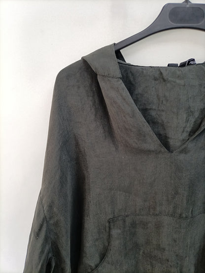 ZARA. Grey hooded top TM