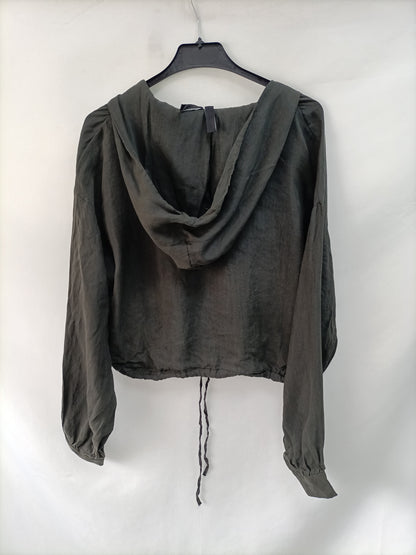 ZARA. Grey hooded top TM