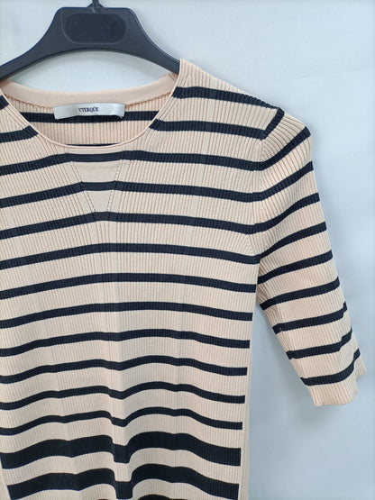 UTERQÜE. Top punto rayas T.s