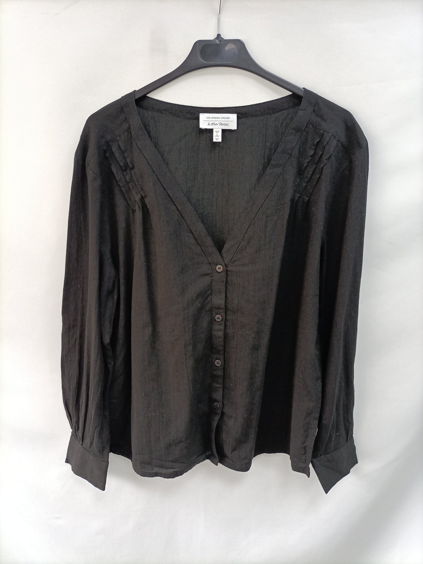 &OTHER STOREIS. Blusa negra algodón T.36