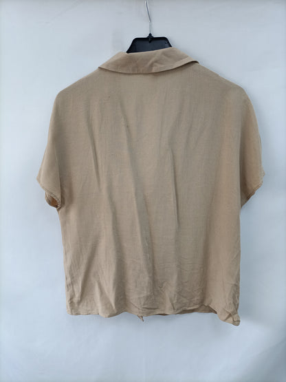 ZARA. Camel wrap blouse Tm