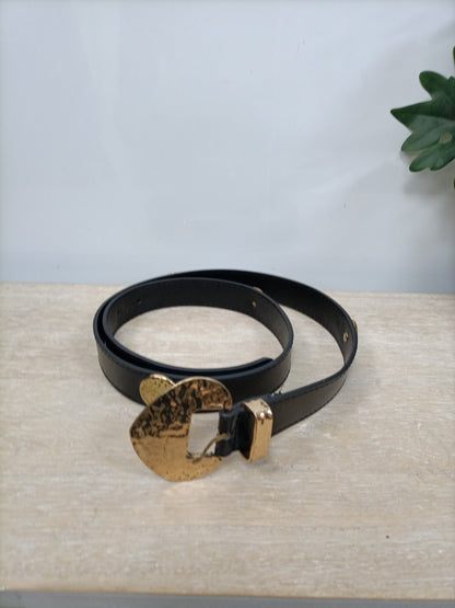 MANGO. Black studded belt TM