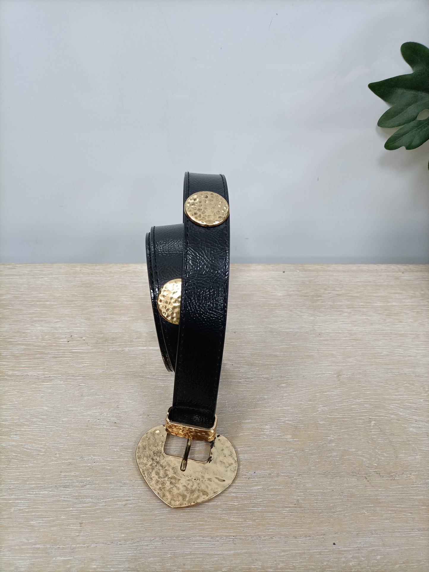 MANGO. Black studded belt TM