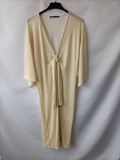 ZARA. Vestido midi rayas T. L