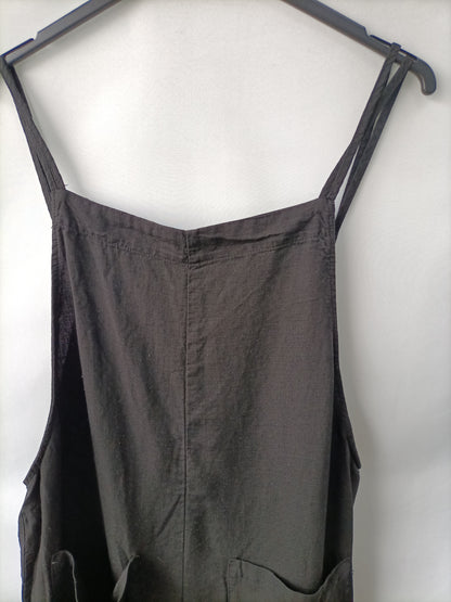 ZARA. Black linen jumpsuit Tl