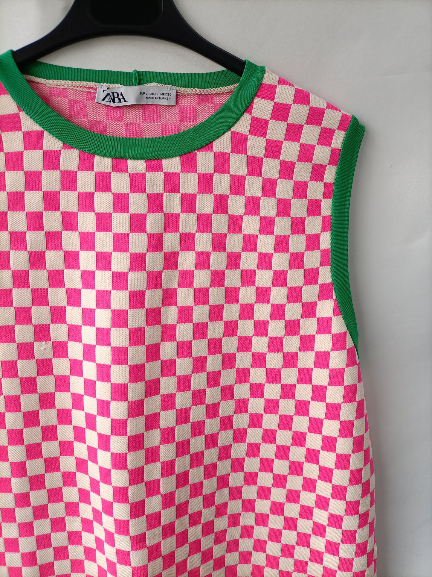 ZARA. Checked knit dress Tl