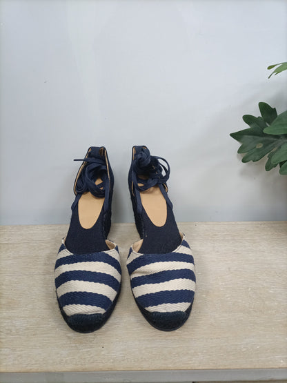 CASTAÑER. Sailor striped wedges size 41
