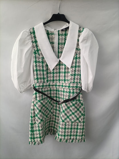 ZARA. Mono verde tweed T.s