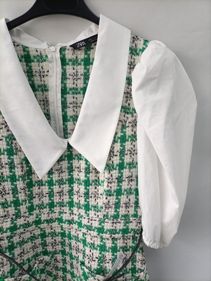 ZARA. Mono verde tweed T.s