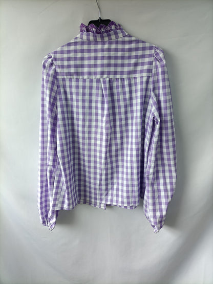 OTHERS. Purple plaid blouse Tu(m)