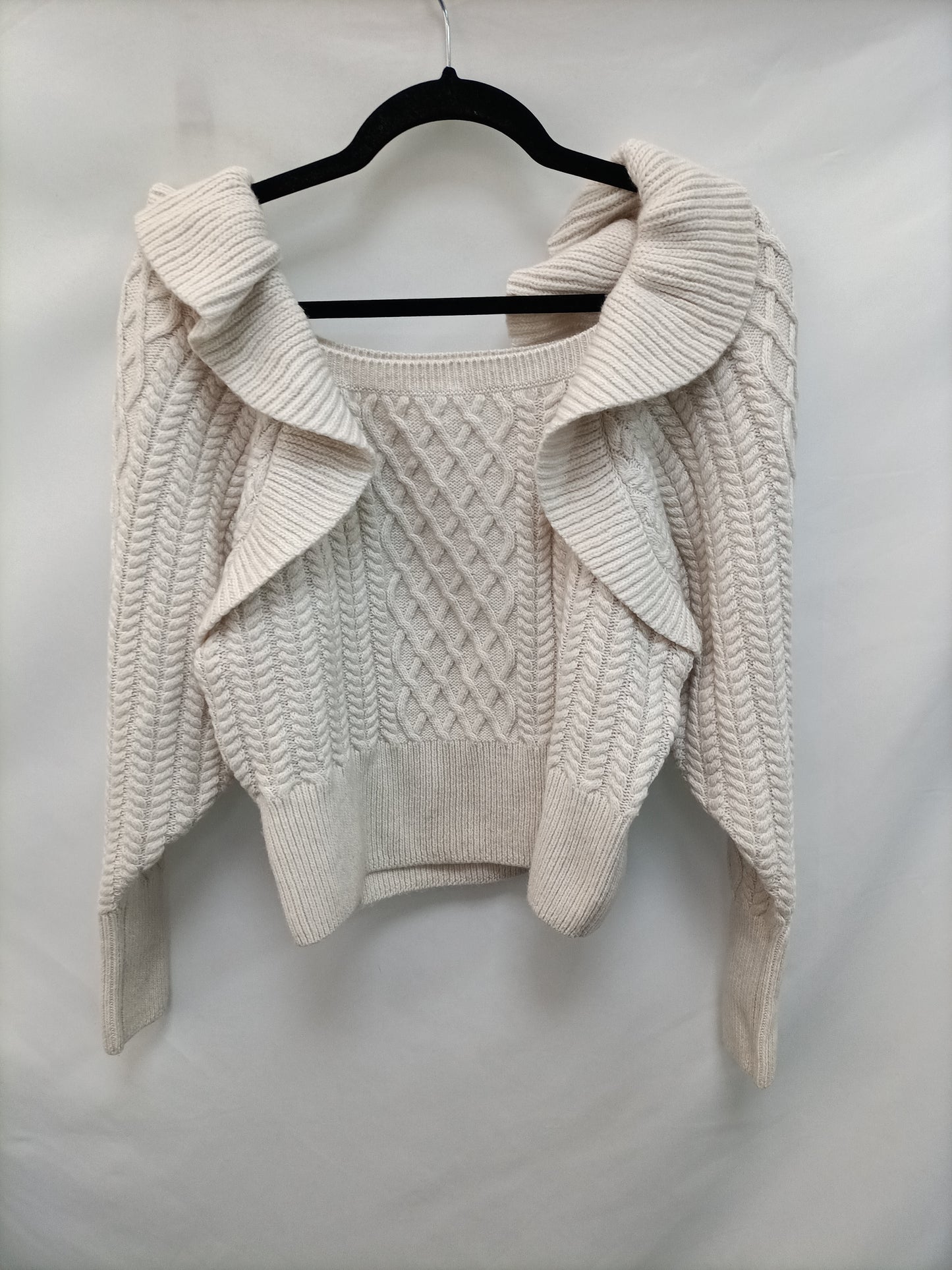 H&M. Jersey beige volante T.l