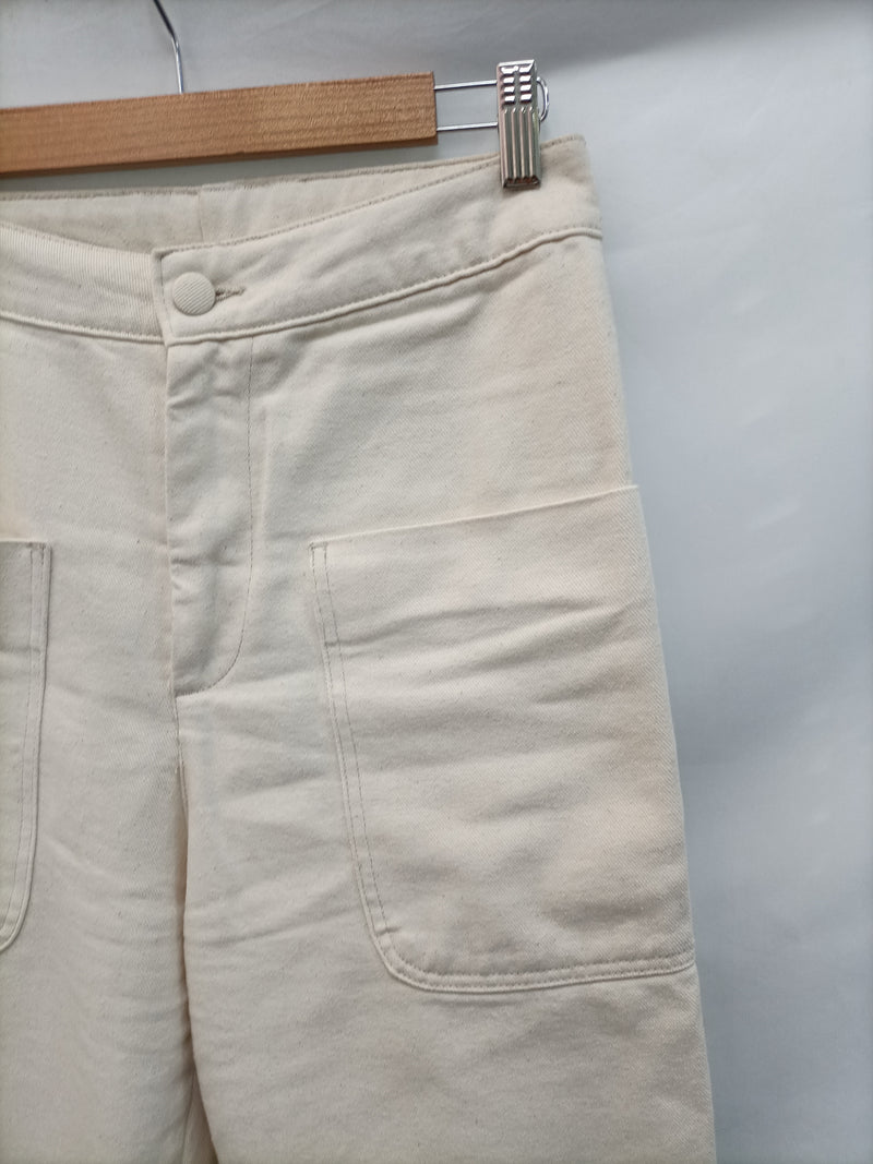 SCALPERS. Pantalón ancho beige T.u(36)