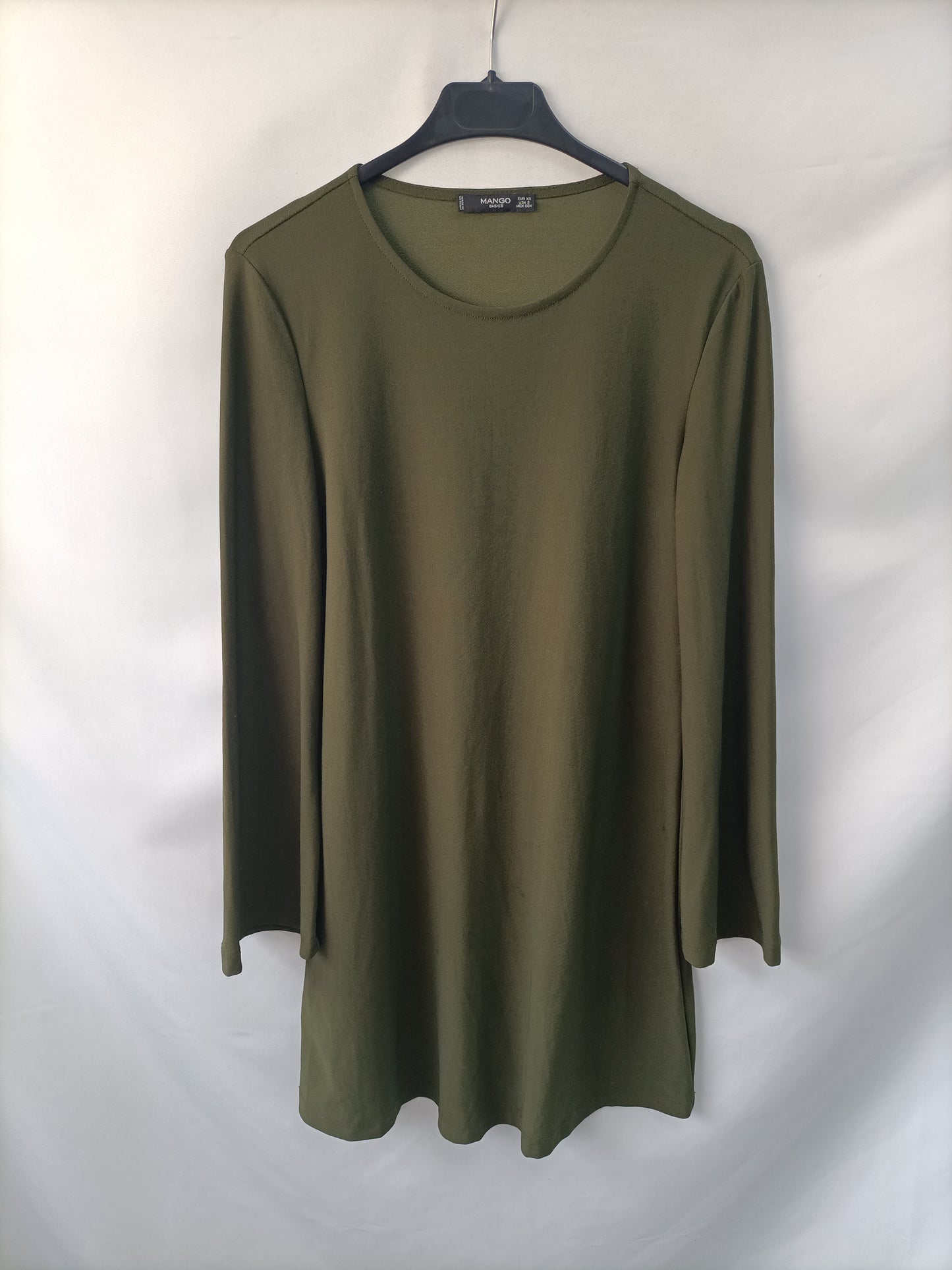 MANGO. Khaki green dress T.xs