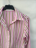 CAROLINA HERRERA. Camisa  rayas rosas T.38