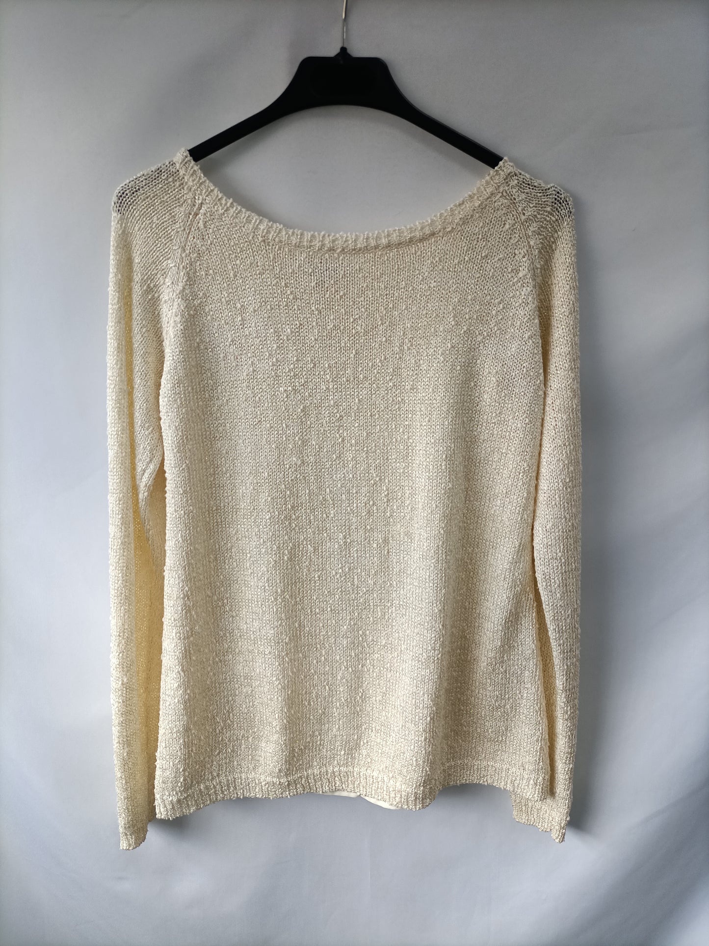 EASY WEAR. Beige jersey with gold threads S.38