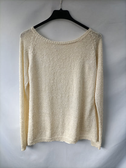 EASY WEAR. Beige jersey with gold threads S.38