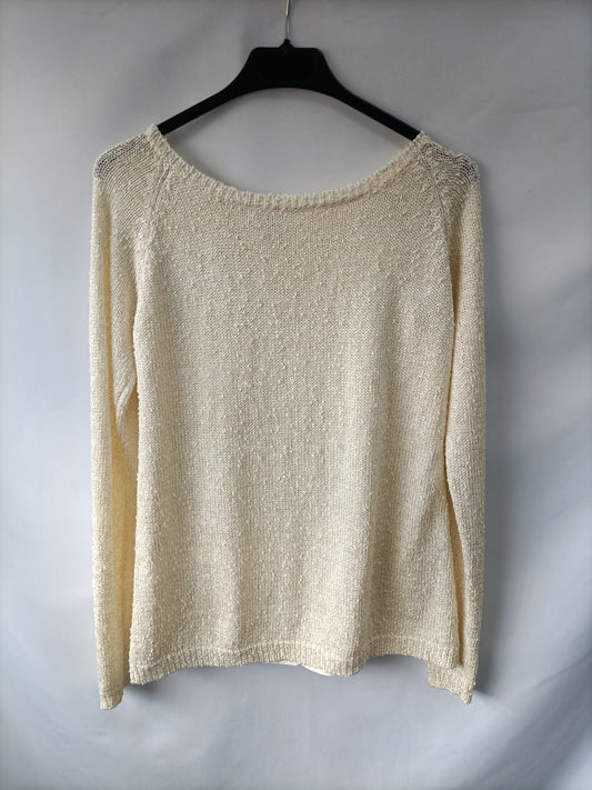 EASY WEAR.Jersey beige hilos dorados T.38