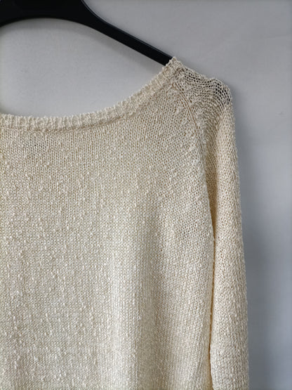 EASY WEAR. Beige jersey with gold threads S.38