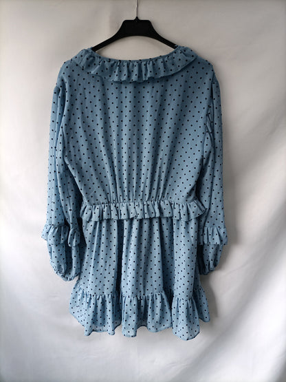 ZARA.Vestidos lunares volantes T.xs