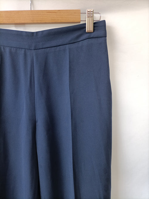 ZARA. pantalon azul fluido culotte t.xs