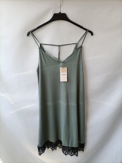 PULL&amp;BEAR. Short strappy green Ts dress