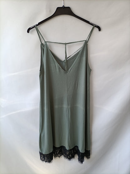 PULL&amp;BEAR. Short strappy green Ts dress