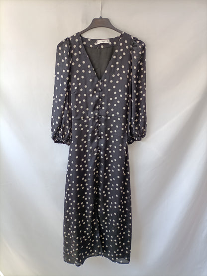 MANGO. Vestido midi lunares T.xs