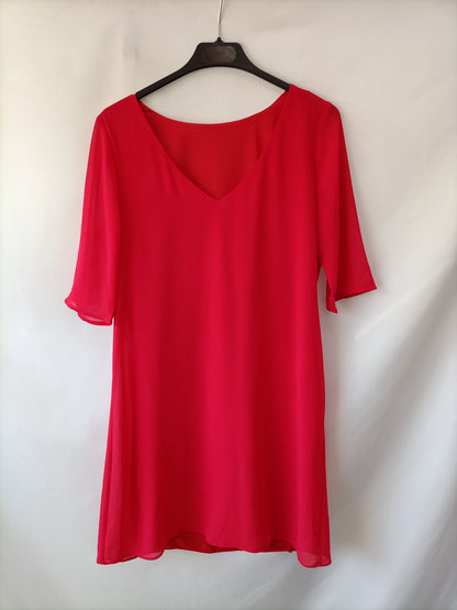 BIMANI.  Vestido rojo fluido T.m