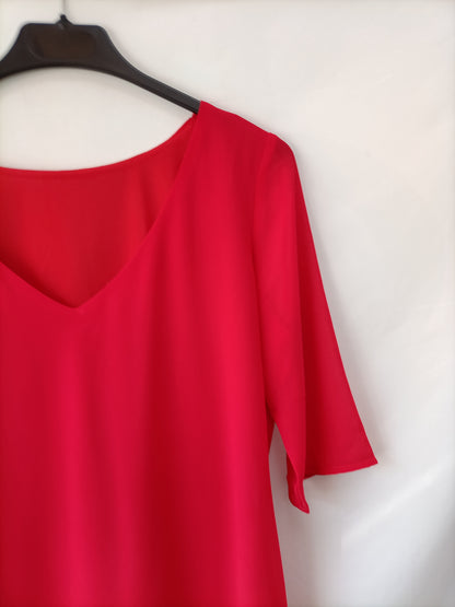 BIMANI.  Vestido rojo fluido T.m