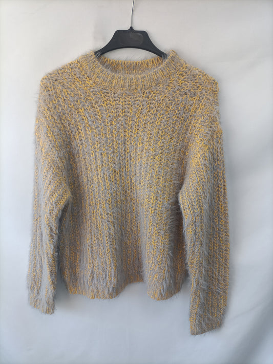 BERSHKA. Jersey bicolor pelito T.s