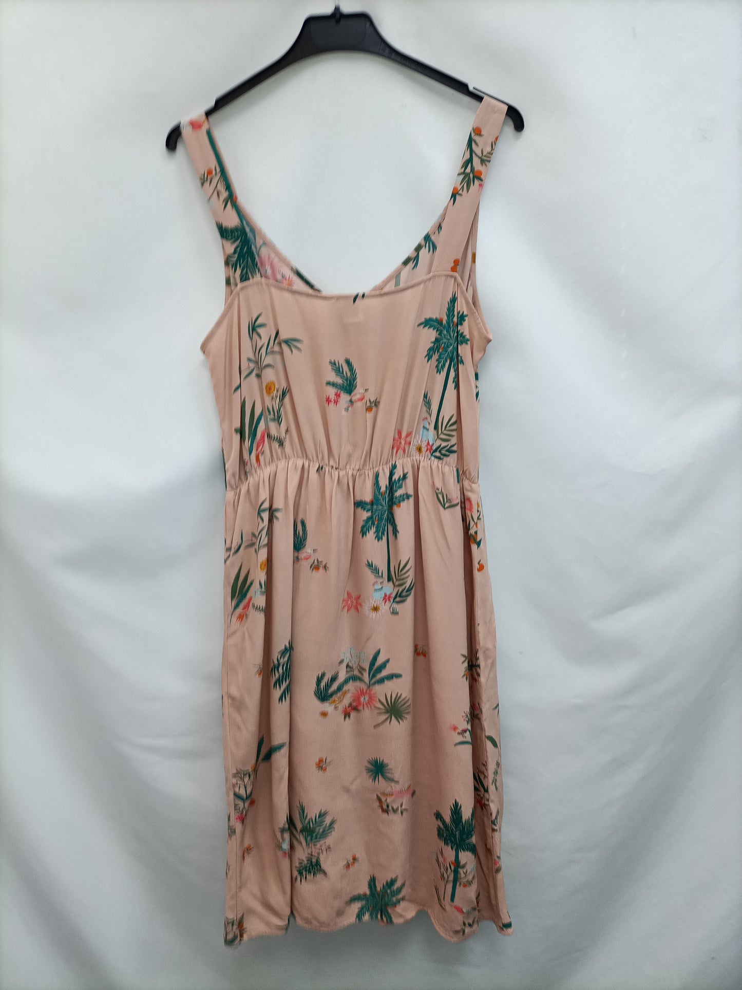DES PETITS HAUTS. Vestido rosa flores T.2(m)