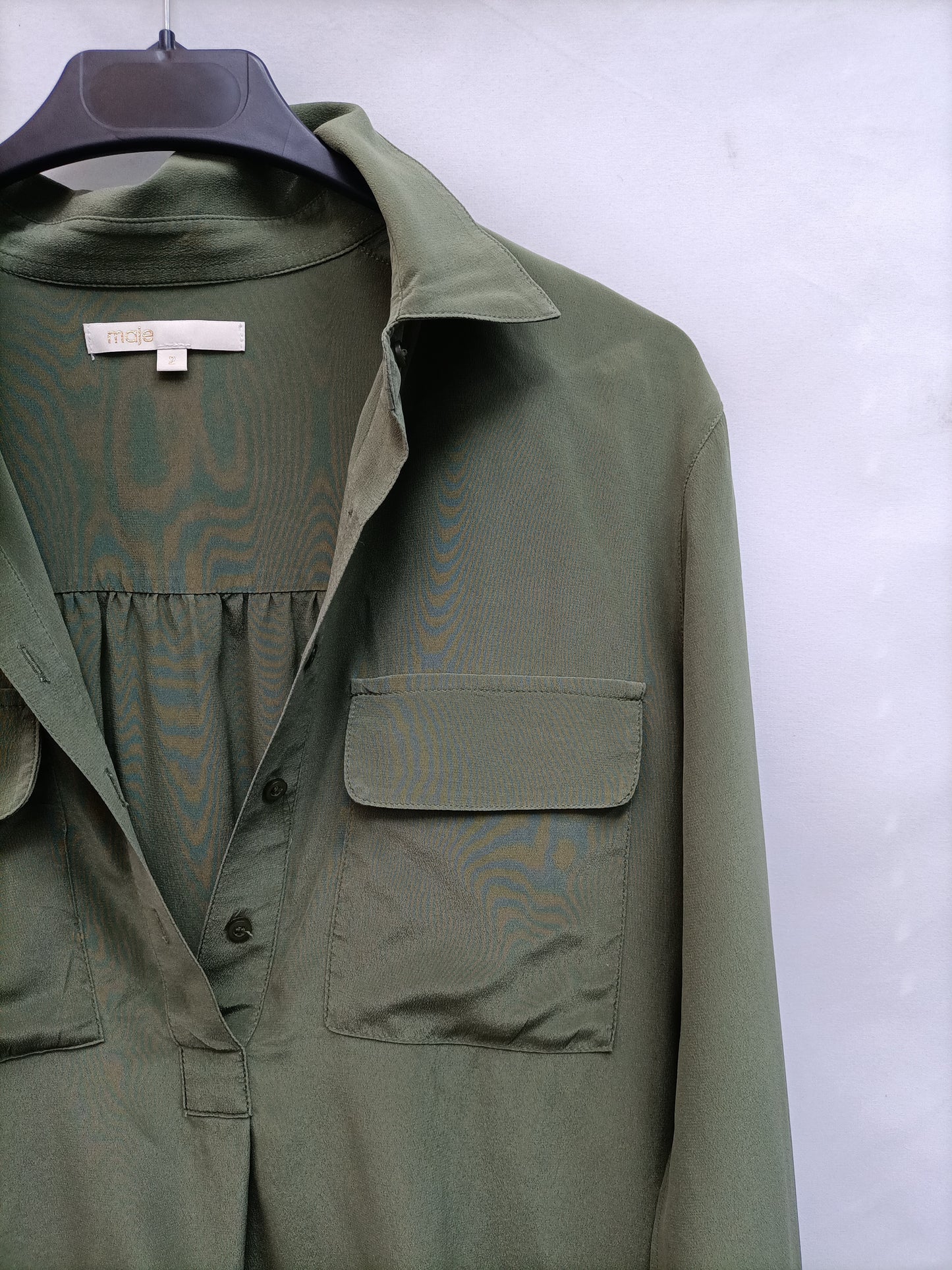 MAJE. Flowy green blouse S.2(m)