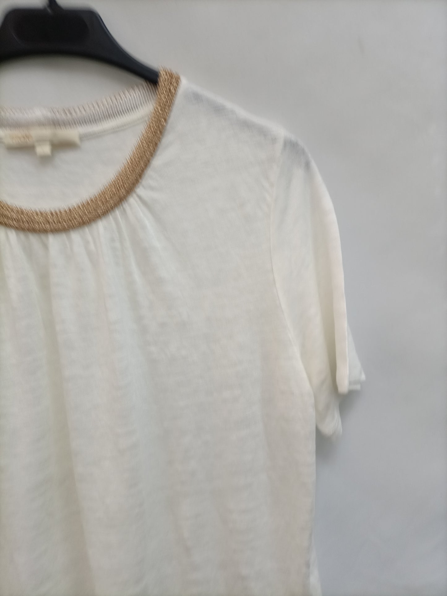 MAJE. White linen T-shirt T.1(s)