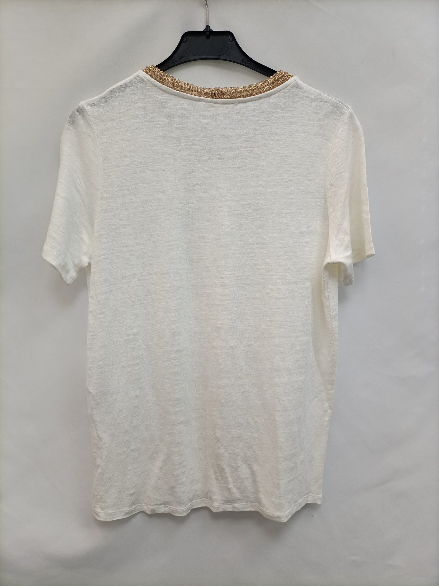 MAJE. White linen T-shirt T.1(s)