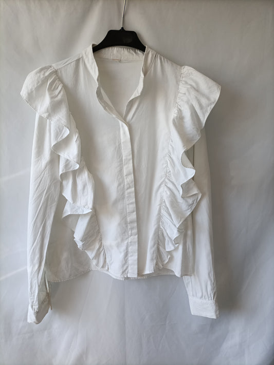 OTRAS. Camisa blanca volantes T.u(s/m)