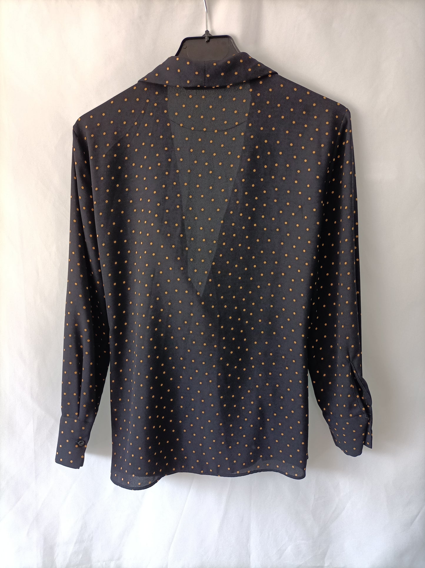 ZARA. Blue polka dot blouse T.xs