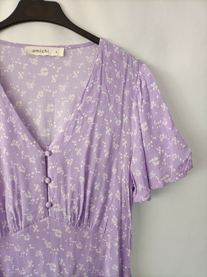 AMICHI. Purple floral Ts dress