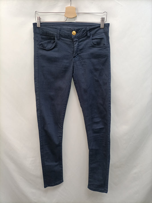 DENIM HALL. Pantalon azul marino bolsillos lentejuelas  T. 40 (cintura 38)