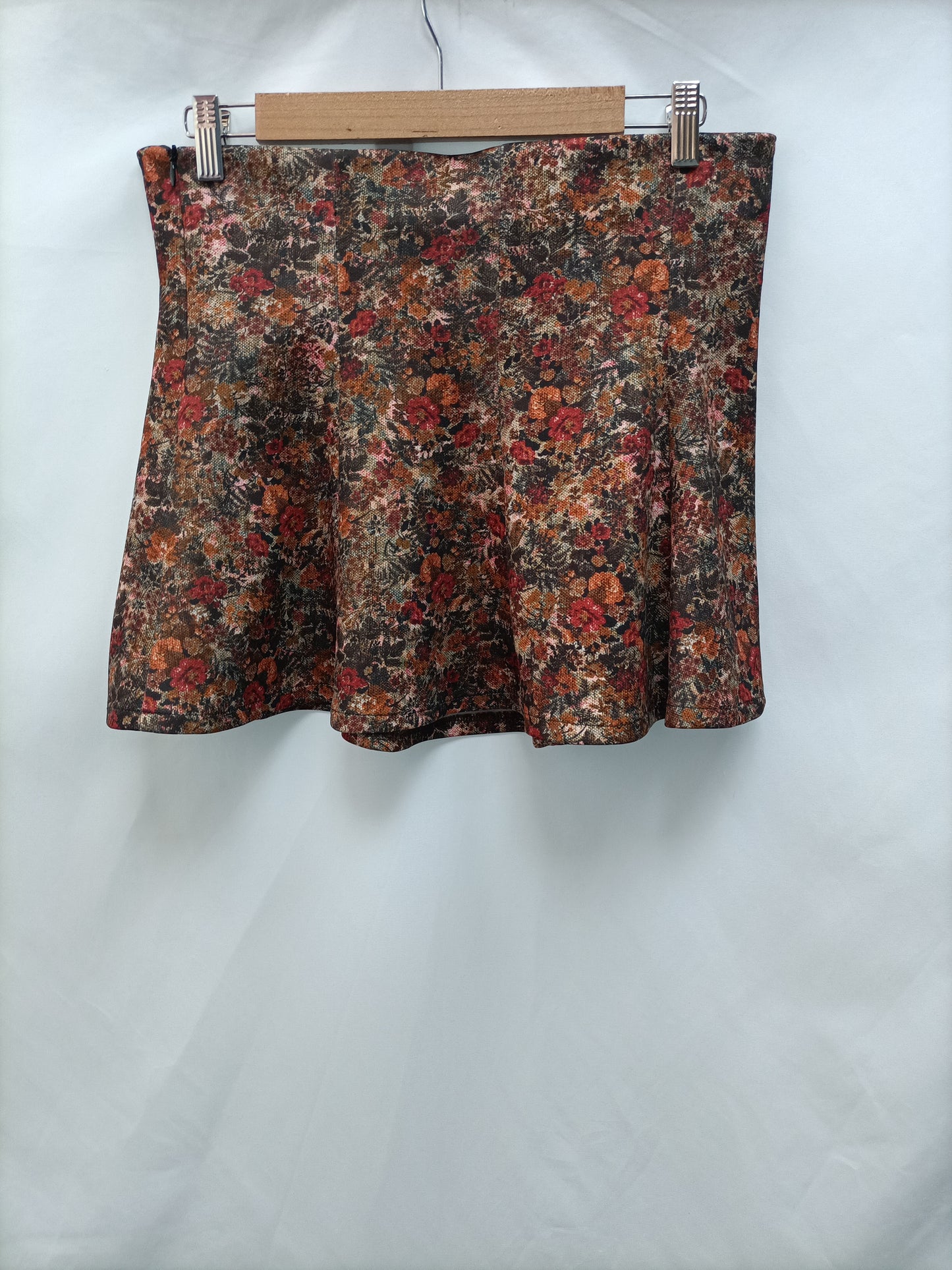 OTRAS. Falda flores marrones T.l