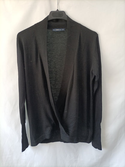 ZARA. Black crossover sweater/top Tm