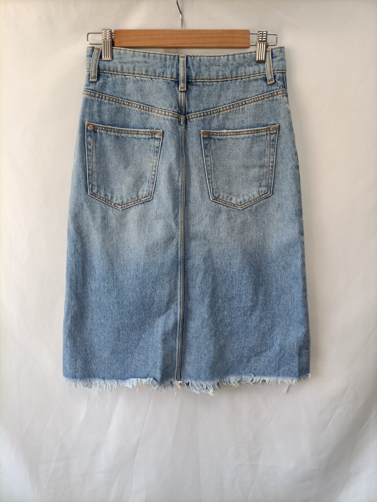 MANGO.Falda vaquera bicolor T.xs