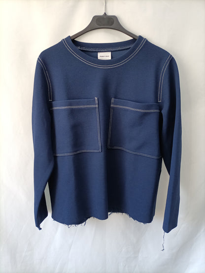 BIMBA Y LOLA. Blue T-shirt with pockets TM