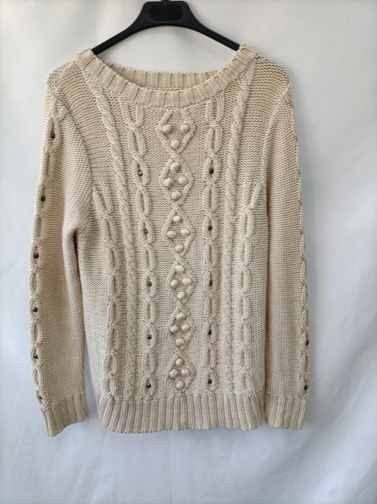 OTRAS.Jersey beige ochos tachuelas T.U (m)