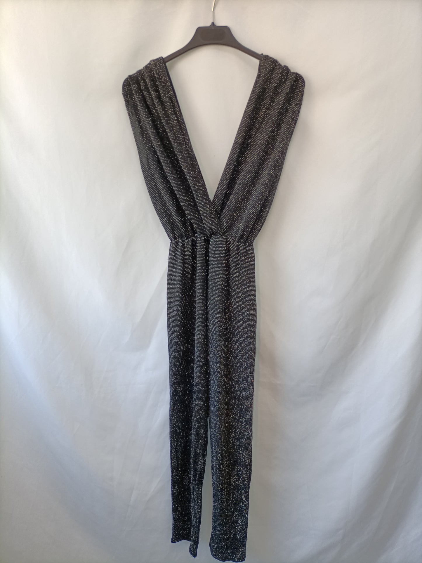 RARE LONDON.Mono negro hilos plateados T.xs/s